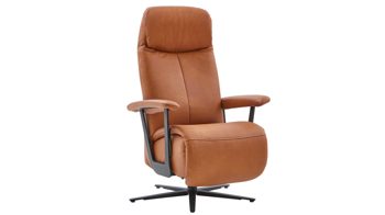 Relaxsessel Himolla aus Leder in Orange himolla Relaxsessel Serie 7387 - Easyswing 31V Maxi brandyfarbenes LongLife-Leder 24 & anthrazitfarbener Sternfuß