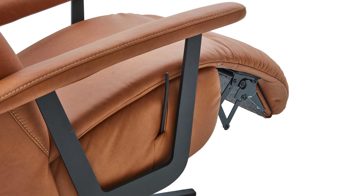 Relaxsessel Himolla aus Leder in Orange himolla Relaxsessel Serie 7387 - Easyswing 36V cognacfarbenes LongLife-Leder 24 & anthrazitfarbener Sternfuß