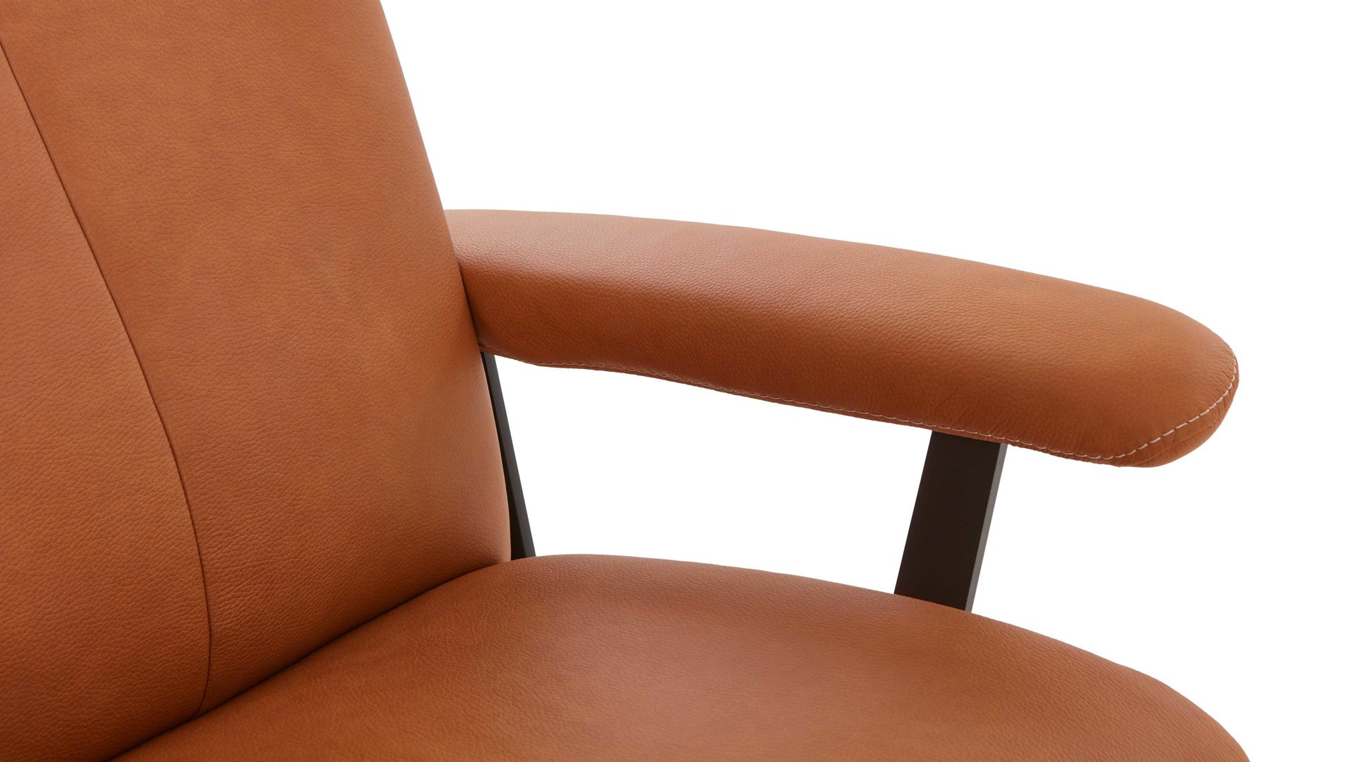 Relaxsessel Himolla aus Leder in Orange himolla Relaxsessel Serie 7387 - Easyswing 21V drei Motoren - honigfarbenes LongLife-Leder Rustika & anthrazitfarbener Sternfuß