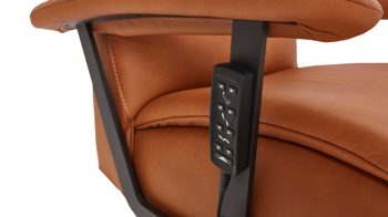 Relaxsessel Himolla aus Leder in Orange himolla Relaxsessel Serie 7387 - Easyswing 21V drei Motoren - honigfarbenes LongLife-Leder Rustika & anthrazitfarbener Sternfuß