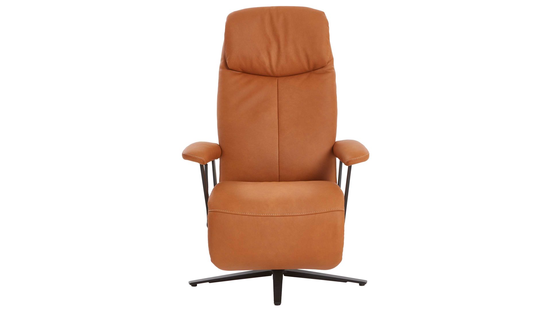 Relaxsessel Himolla aus Leder in Orange himolla Relaxsessel Serie 7387 - Easyswing 21V drei Motoren - honigfarbenes LongLife-Leder Rustika & anthrazitfarbener Sternfuß
