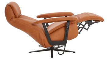 Relaxsessel Himolla aus Leder in Orange himolla Relaxsessel Serie 7387 - Easyswing 21V drei Motoren - honigfarbenes LongLife-Leder Rustika & anthrazitfarbener Sternfuß