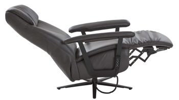 Relaxsessel Himolla aus Leder in Dunkelgrau himolla Relaxsessel Serie 7387 - Easyswing 56V zwei Motoren - asphaltfarbenes LongLife-Leder 24 & anthrazitfarbener Sternfuß