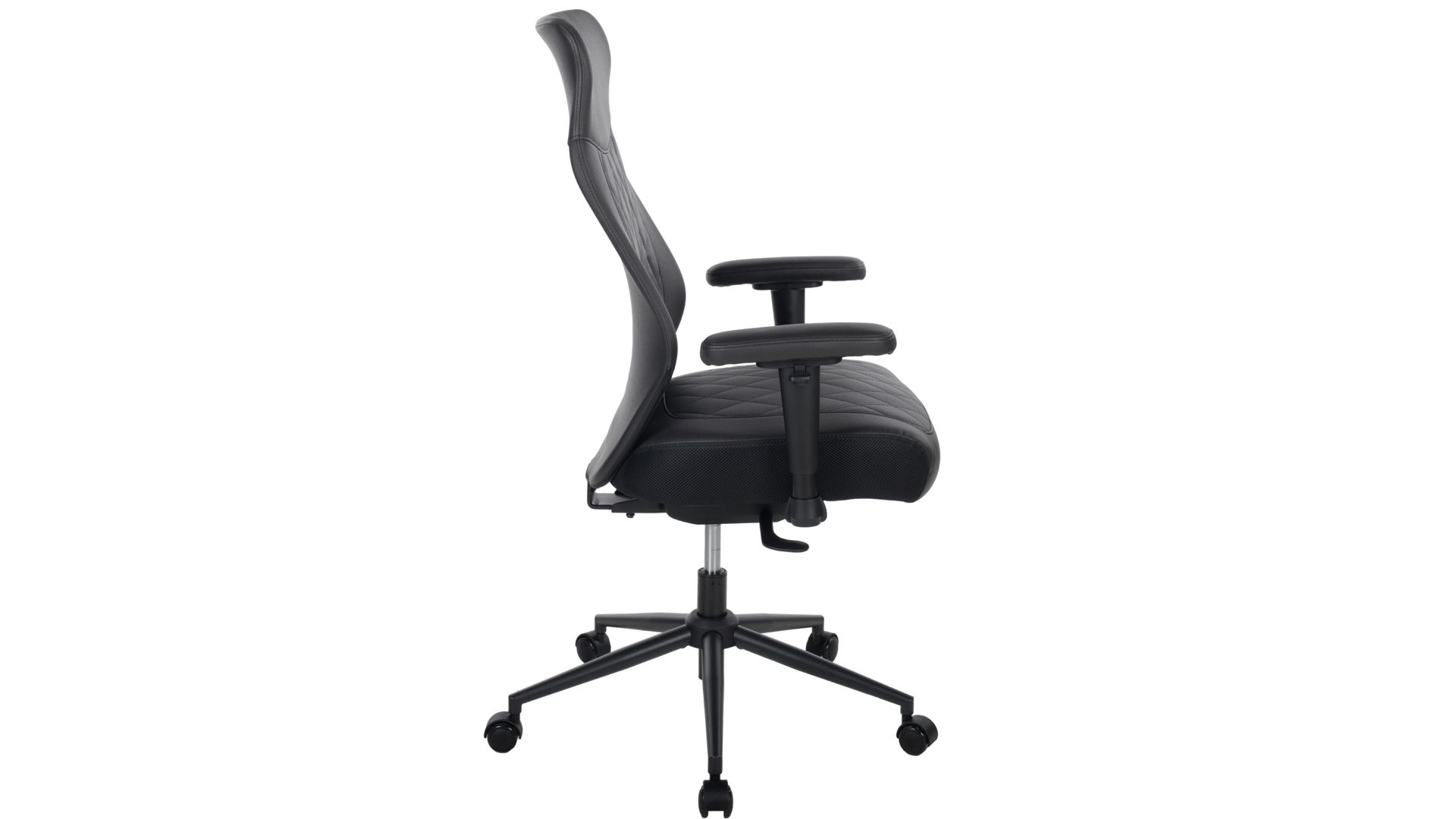Bürostuhl Duo collection aus Stoff in Schwarz Chefsessel Falkenstein schwarzer Bezug & schwarzes Drehkreuz