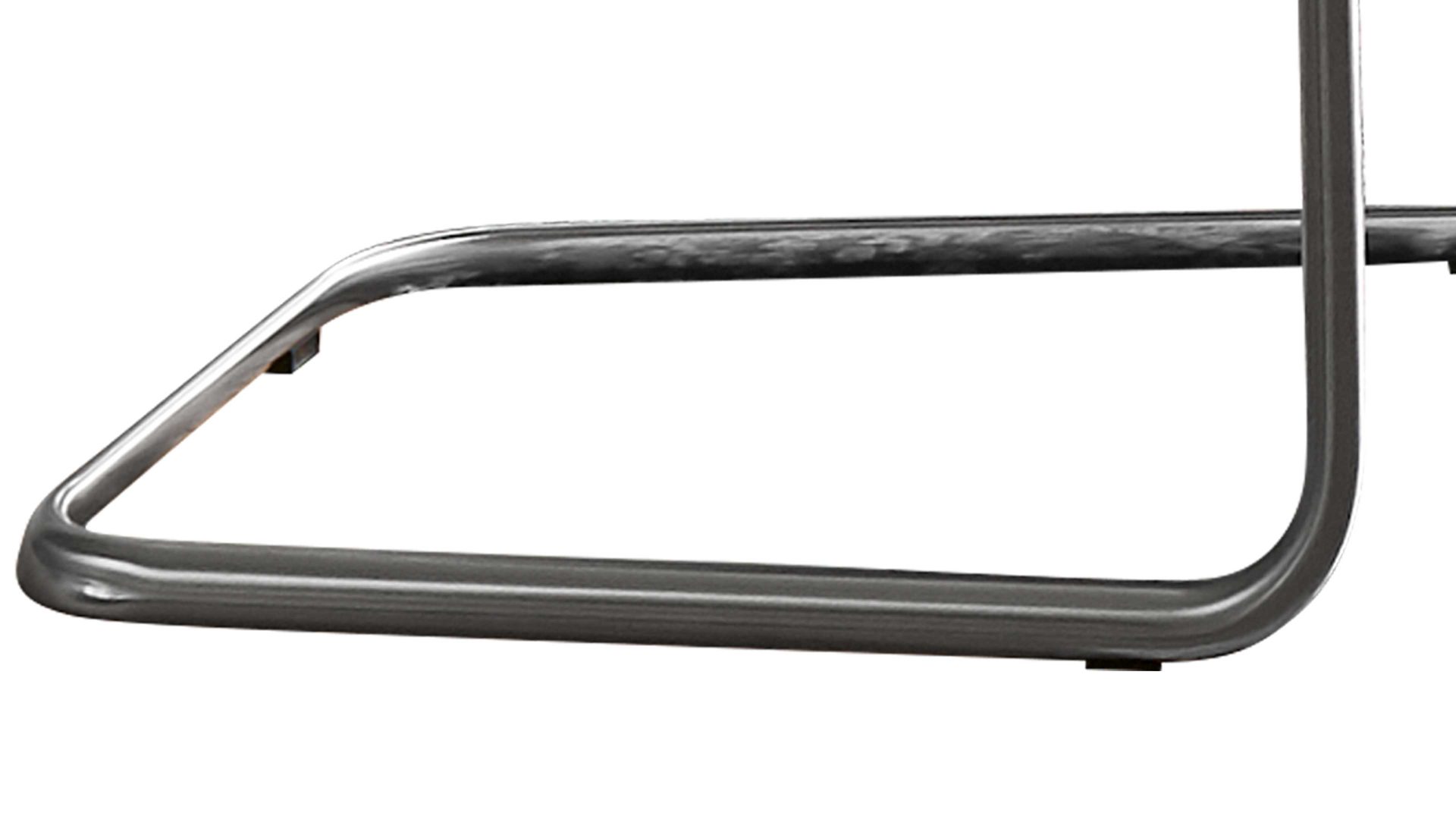 Schwingstuhl Venjakob aus Stoff in Dunkelbraun VENJAKOB Schwingstuhl Lilli Plus bzw. Freischwinger moccafarbener Bezug Melange PK & edelstahlfarbenes Gestell