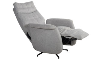 Relaxsessel Duo collection aus Stoff in Grau Relaxsessel Peralta grauer Webstoff Bergamo & schwarzes Drehkreuz