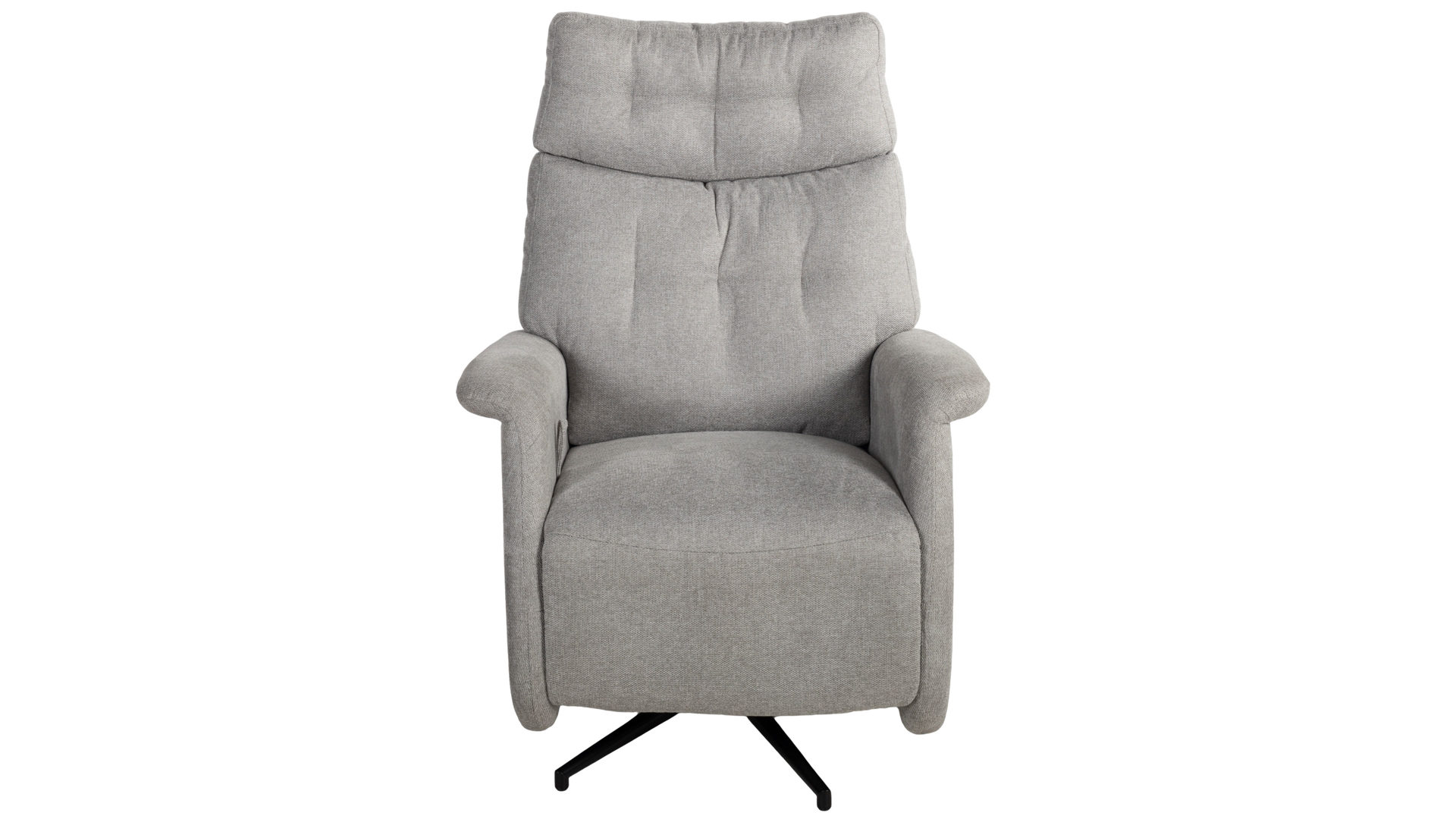 Relaxsessel Duo collection aus Stoff in Grau Relaxsessel Peralta grauer Webstoff Bergamo & schwarzes Drehkreuz