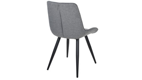 Vierfußstuhl Duo collection aus Stoff in Grau Polsterstuhl Iris grauer Webstoff Padua & schwarzes Gestell