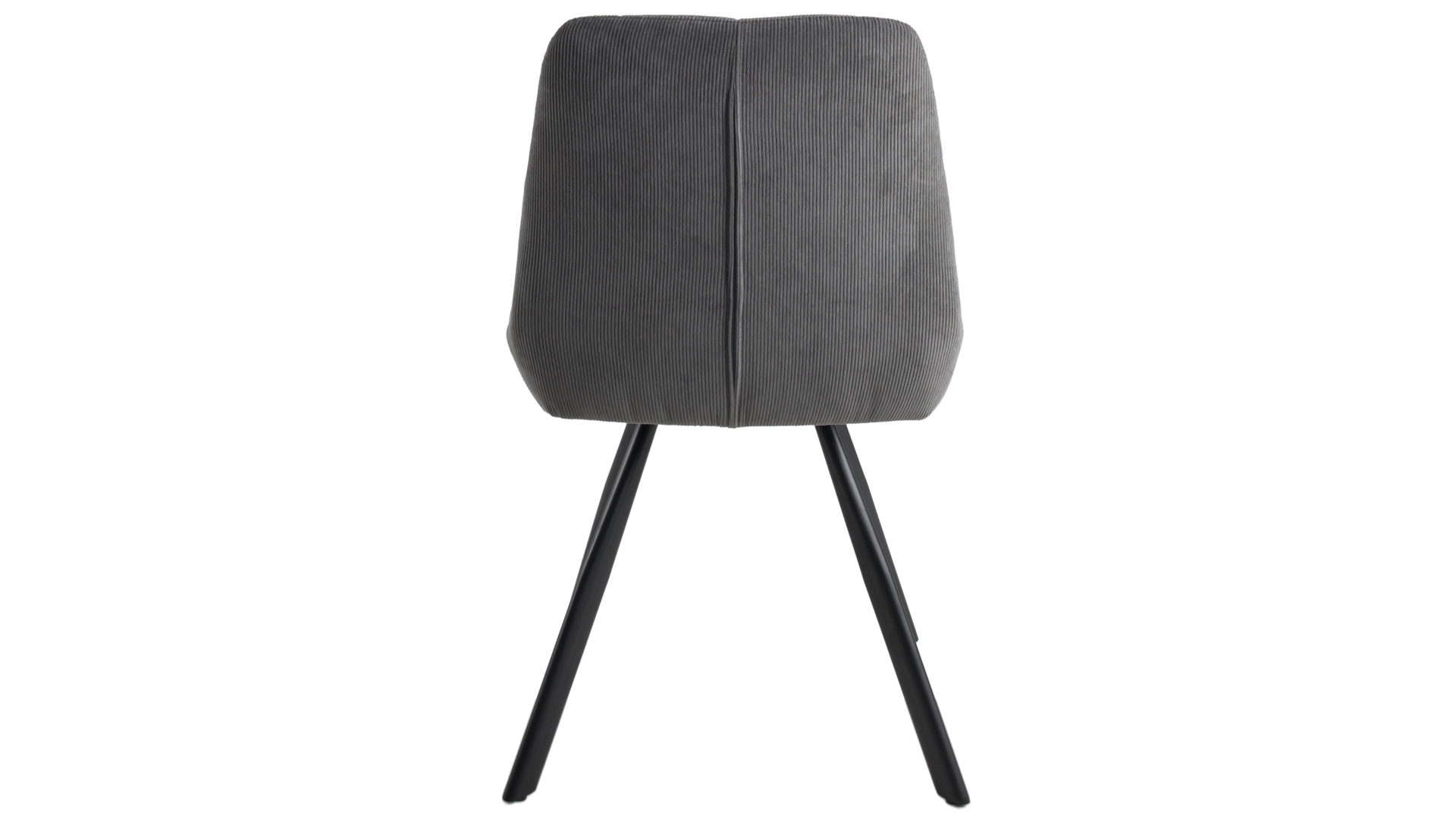 Vierfußstuhl Duo collection aus Stoff in Grau Polsterstuhl Elli grauer Cordbezug & schwarzes Gestell