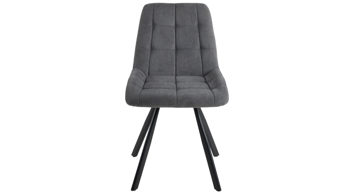 Vierfußstuhl Duo collection aus Stoff in Grau Polsterstuhl Elli grauer Cordbezug & schwarzes Gestell