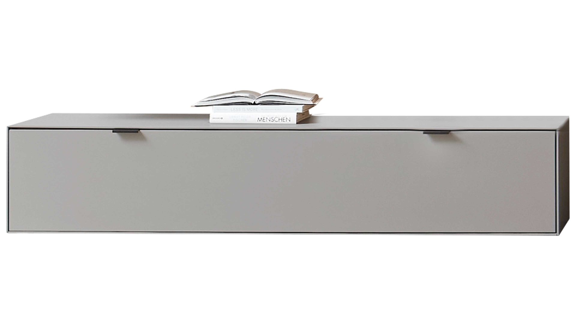 Lowboard Wöstmann markenmöbel aus Holz in Grau WÖSTMANN Wohnprogramm WM 2380 - Lowboard samtgrauer Mattlack - eine Schubladen, Breite ca. 182 cm