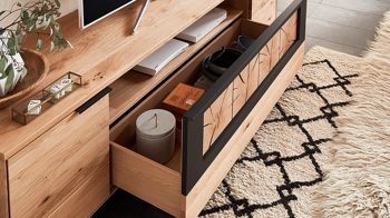 Lowboard Wöstmann markenmöbel aus Holz in Holzfarben WÖSTMANN Wohnprogramm WM 1910 - Lowboard Wildeiche - zwei Türen, ein Auszug, Breite ca. 202 cm