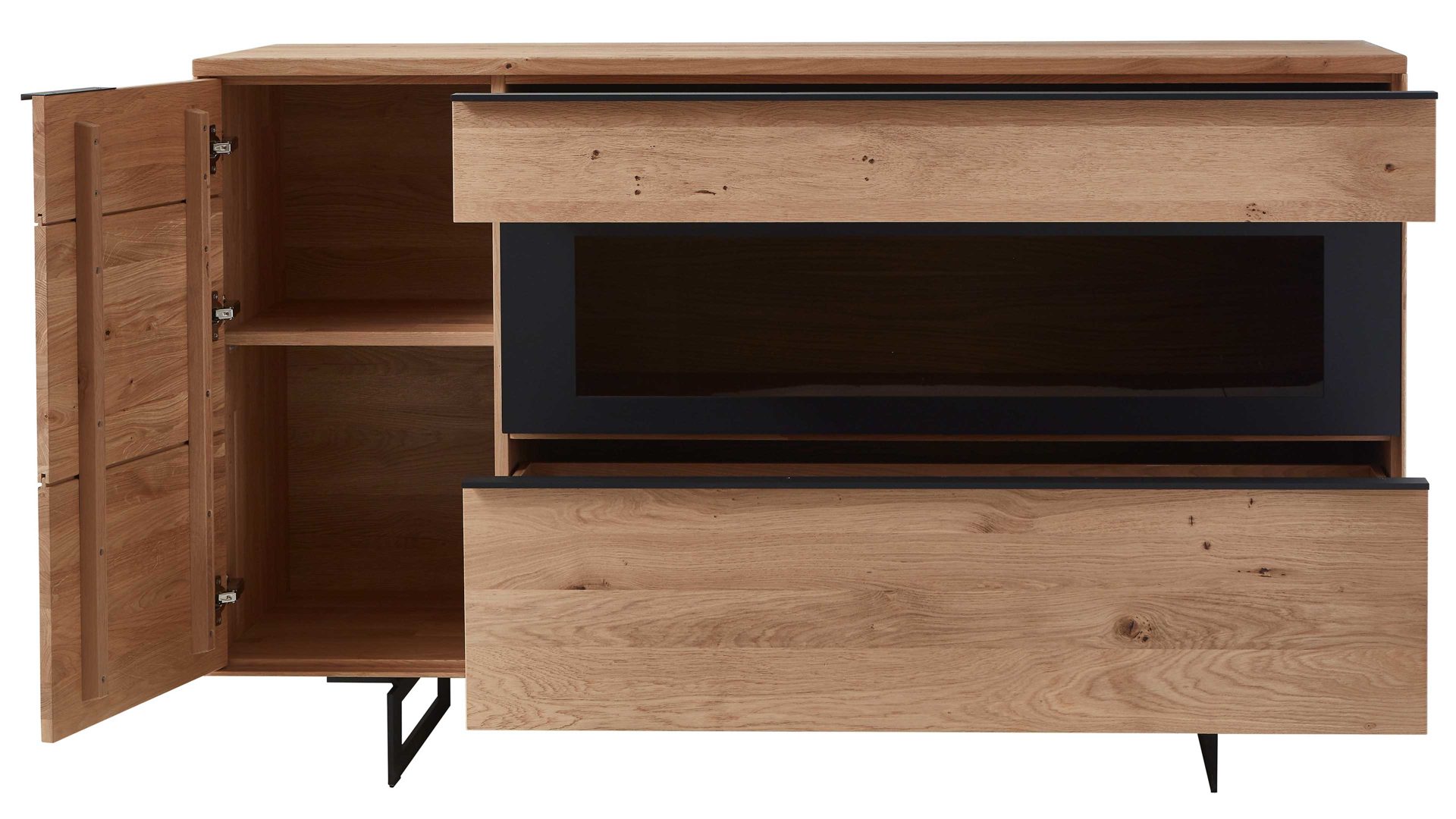 Sideboard Wöstmann markenmöbel aus Holz in Holzfarben WÖSTMANN Wohnprogramm WM 1910 - Sideboard Wildeiche - zwei Türen, zwei Schubladen, Breite ca. 162 cm