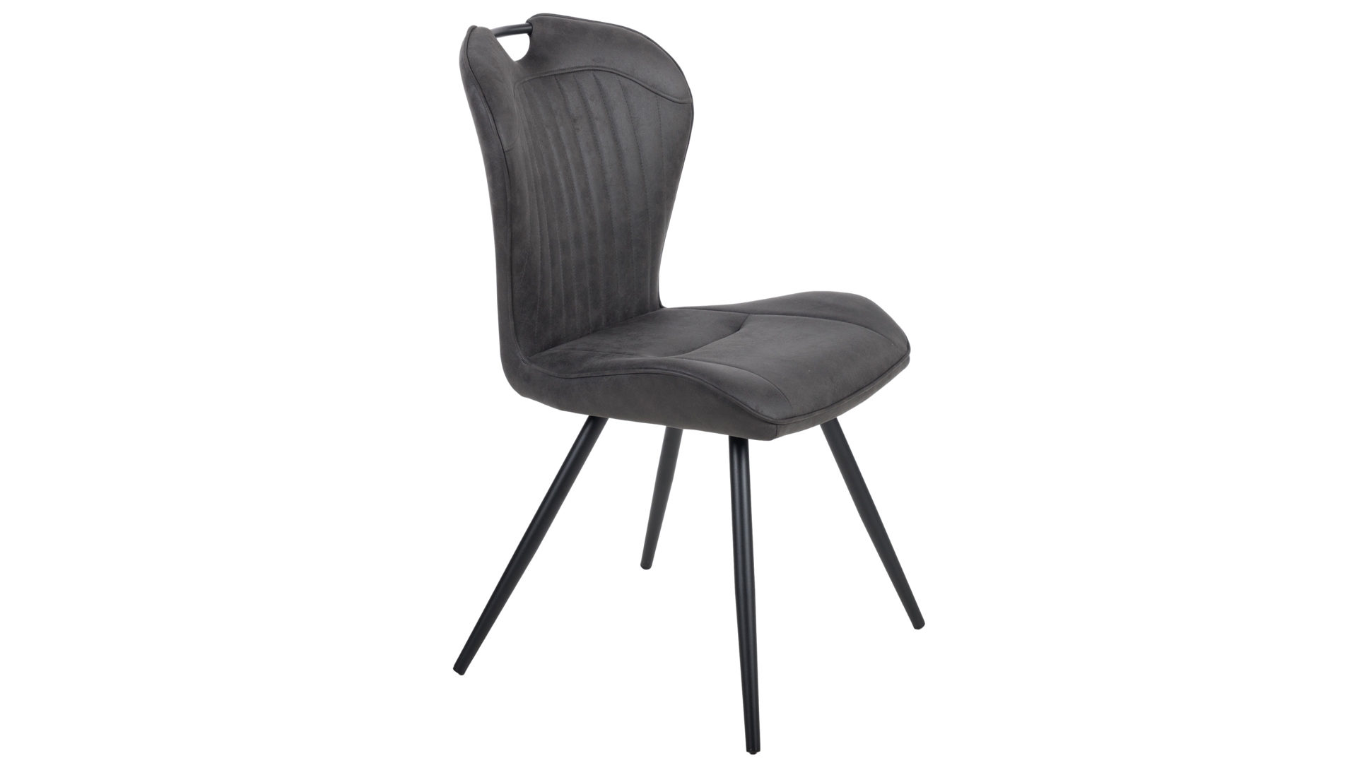 Vierfußstuhl Duo collection aus Stoff in Anthrazit Polsterstuhl Zoe anthrazitfarbene Mikrofaser & schwarzes Gestell