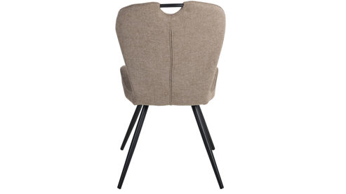 Vierfußstuhl Duo collection aus Stoff in Braun Polsterstuhl Zoe haselnussbrauner Webstoff Padua & schwarzes Gestell