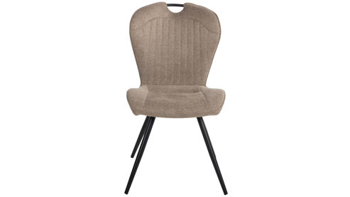 Vierfußstuhl Duo collection aus Stoff in Braun Polsterstuhl Zoe haselnussbrauner Webstoff Padua & schwarzes Gestell