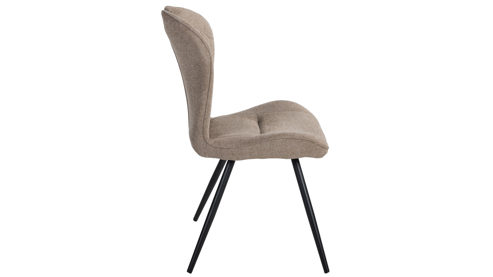 Vierfußstuhl Duo collection aus Stoff in Braun Polsterstuhl Zoe haselnussbrauner Webstoff Padua & schwarzes Gestell