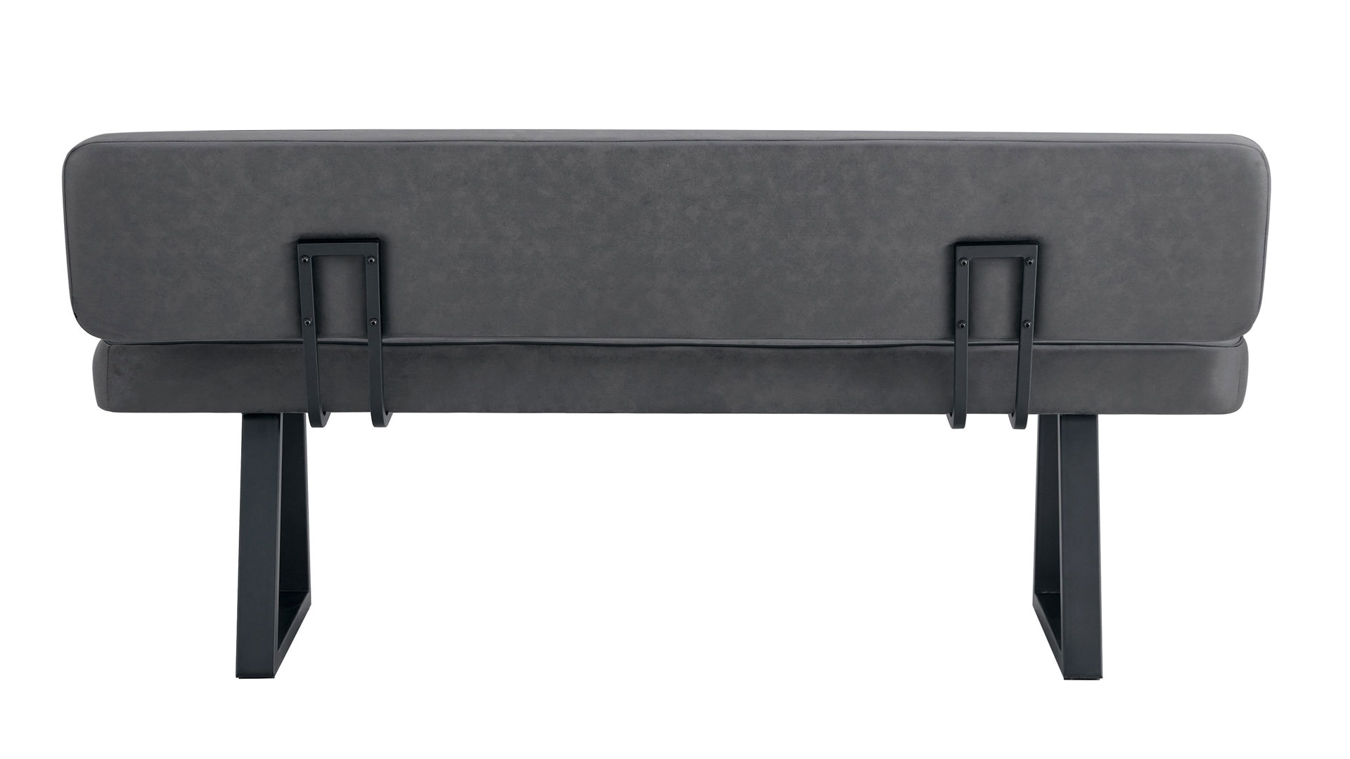 Polsterbank Duo collection aus Stoff in Anthrazit Polsterbank Tara anthrazitfarbene Mikrofaser Verona & schwarzes Gestell - mit Rückenlehne
