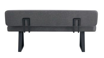 Polsterbank Duo collection aus Stoff in Anthrazit Polsterbank Tara anthrazitfarbene Mikrofaser Verona & schwarzes Gestell - mit Rückenlehne