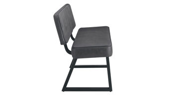 Polsterbank Duo collection aus Stoff in Anthrazit Polsterbank Tara anthrazitfarbene Mikrofaser Verona & schwarzes Gestell - mit Rückenlehne