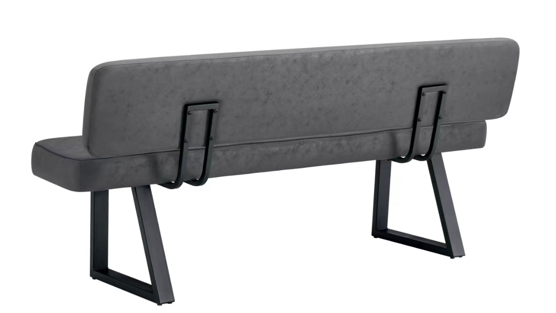 Polsterbank Duo collection aus Stoff in Anthrazit Polsterbank Tara anthrazitfarbene Mikrofaser Verona & schwarzes Gestell - mit Rückenlehne