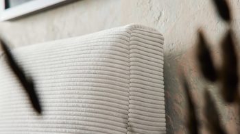 Boxspringbett Interliving aus Stoff in Hellgrau Interliving Boxspringbett Serie 1418 silberfarbener Feincord – Liegefläche ca. 180 x 200 cm