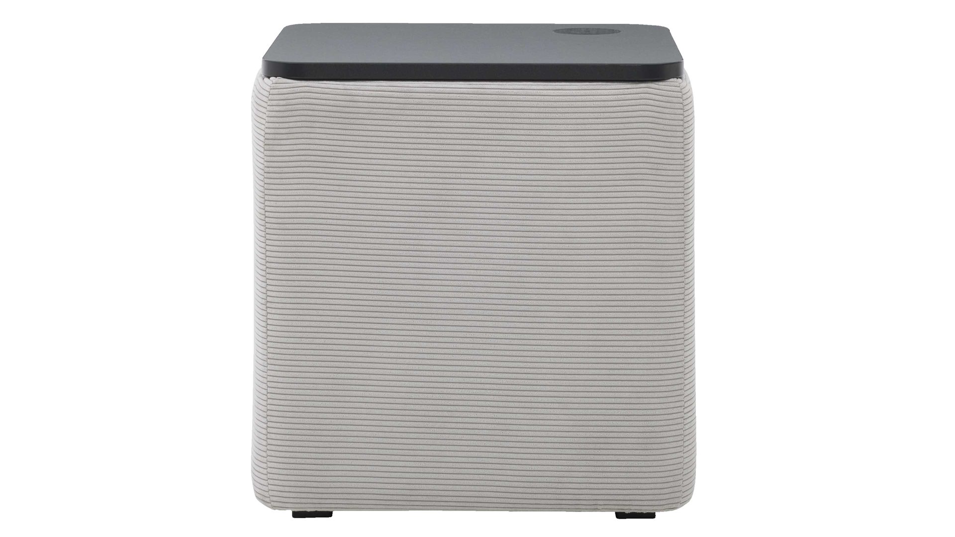 Nachttisch Interliving aus Stoff in Hellgrau Interliving Boxspringbett Serie 1418 - Nachtkonsole mit Ladefunktion silberfarbener Feincord