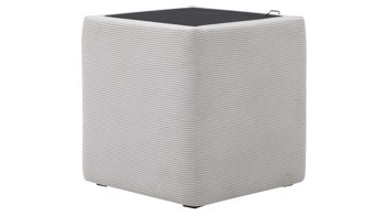 Nachttisch Interliving aus Stoff in Hellgrau Interliving Boxspringbett Serie 1418 - Nachtkonsole mit Ladefunktion silberfarbener Feincord