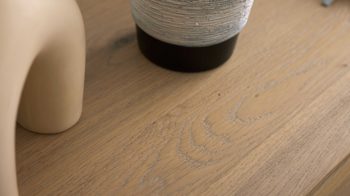 Lowboard Interliving aus Holz in Holzfarben Interliving Wohnzimmer Serie 2029 - Medien-Lowboard Wildeiche & Granit-Steinoptik - zwei Türen, zwei Schubladen, Länge ca. 200 cm