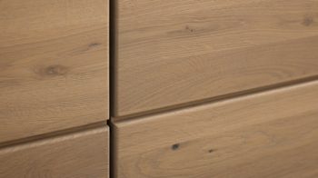 Lowboard Interliving aus Holz in Holzfarben Interliving Wohnzimmer Serie 2029 - Medien-Lowboard Wildeiche & Granit-Steinoptik - zwei Türen, zwei Schubladen, Länge ca. 200 cm