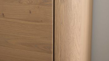 Lowboard Interliving aus Holz in Holzfarben Interliving Wohnzimmer Serie 2029 - Hänge-Lowboard Wildeiche & Granit-Steinoptik - vier Türen, eine Schublade, Länge ca. 220 cm