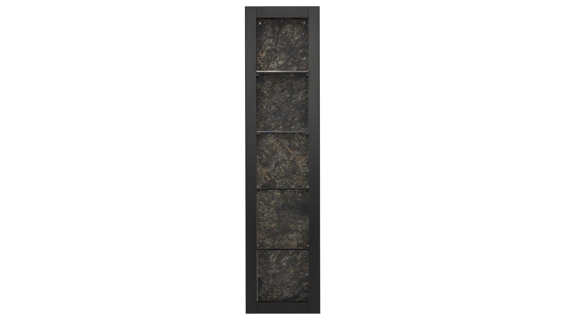 Wandregal Interliving aus Holz in Holzfarben Interliving Wohnzimmer Serie 2029 - Wandregal 41 Mattschwarz & Granit-Steinoptik - ca. 33 x 135 cm