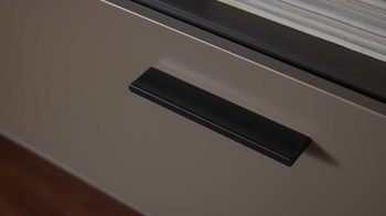 Hängeschrank Interliving aus Holz in Dunkelgrau Interliving Wohnzimmer Serie 2030 - TV-Hängeelement Wolfram Grey - zwei Schubladen, Breite ca. 60 cm