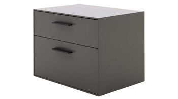 Hängeschrank Interliving aus Holz in Dunkelgrau Interliving Wohnzimmer Serie 2030 - TV-Hängeelement Wolfram Grey - zwei Schubladen, Breite ca. 60 cm