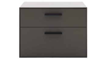 Hängeschrank Interliving aus Holz in Dunkelgrau Interliving Wohnzimmer Serie 2030 - TV-Hängeelement 30 Wolfram Grey - zwei Schubladen, Breite ca. 60 cm
