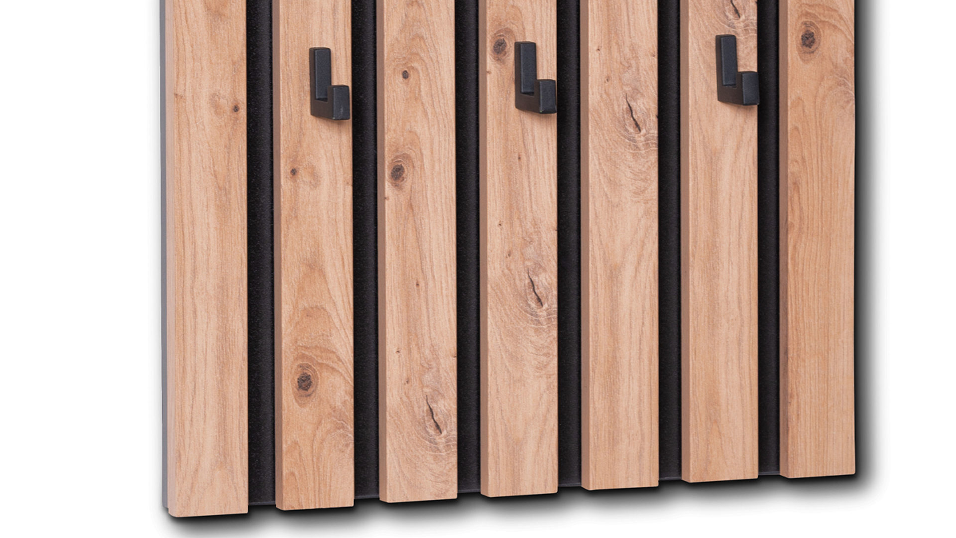 Wandgarderobe M2 kollektion aus MDF in Holzfarben Wandgarderobe Tip 2 Artisaneiche & Schwarz – ca. 45 x 90 cm