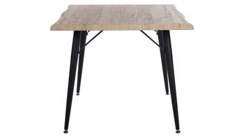 Esstisch Duo collection aus Holz in Holzfarben Hell Esstisch Tailin Wildeiche & schwarzes Gestell - ca. 90 x 90 cm