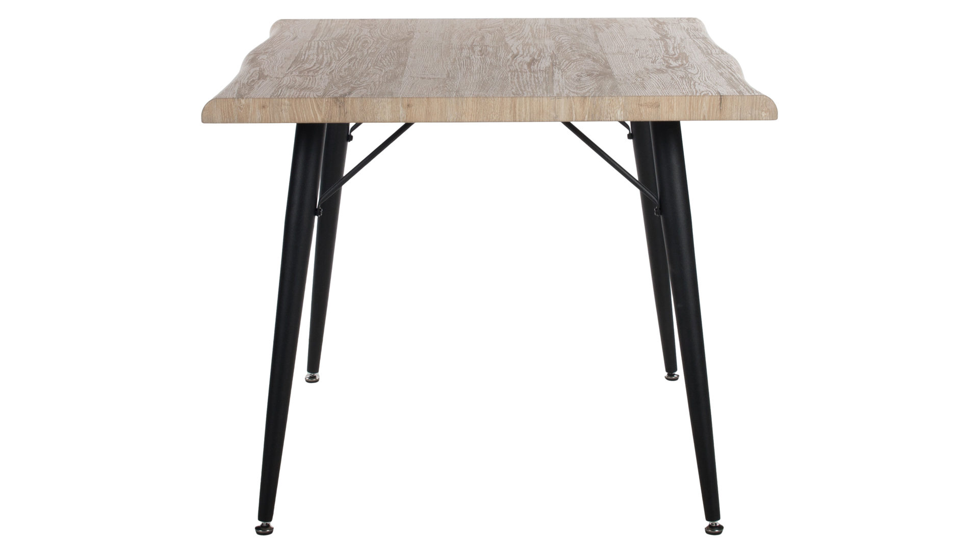 Esstisch Duo collection aus Holz in Holzfarben Hell Esstisch Tailin Wildeiche & schwarzes Gestell - ca. 90 x 90 cm