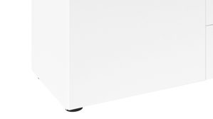 Kommode Rauch aus Holz in Weiß rauch ORANGE Kommodenprogramm Flipp Glas Weiß & Alpinweß - fünf Schubladen, zwei Türen - ca. 180 x 100 cm