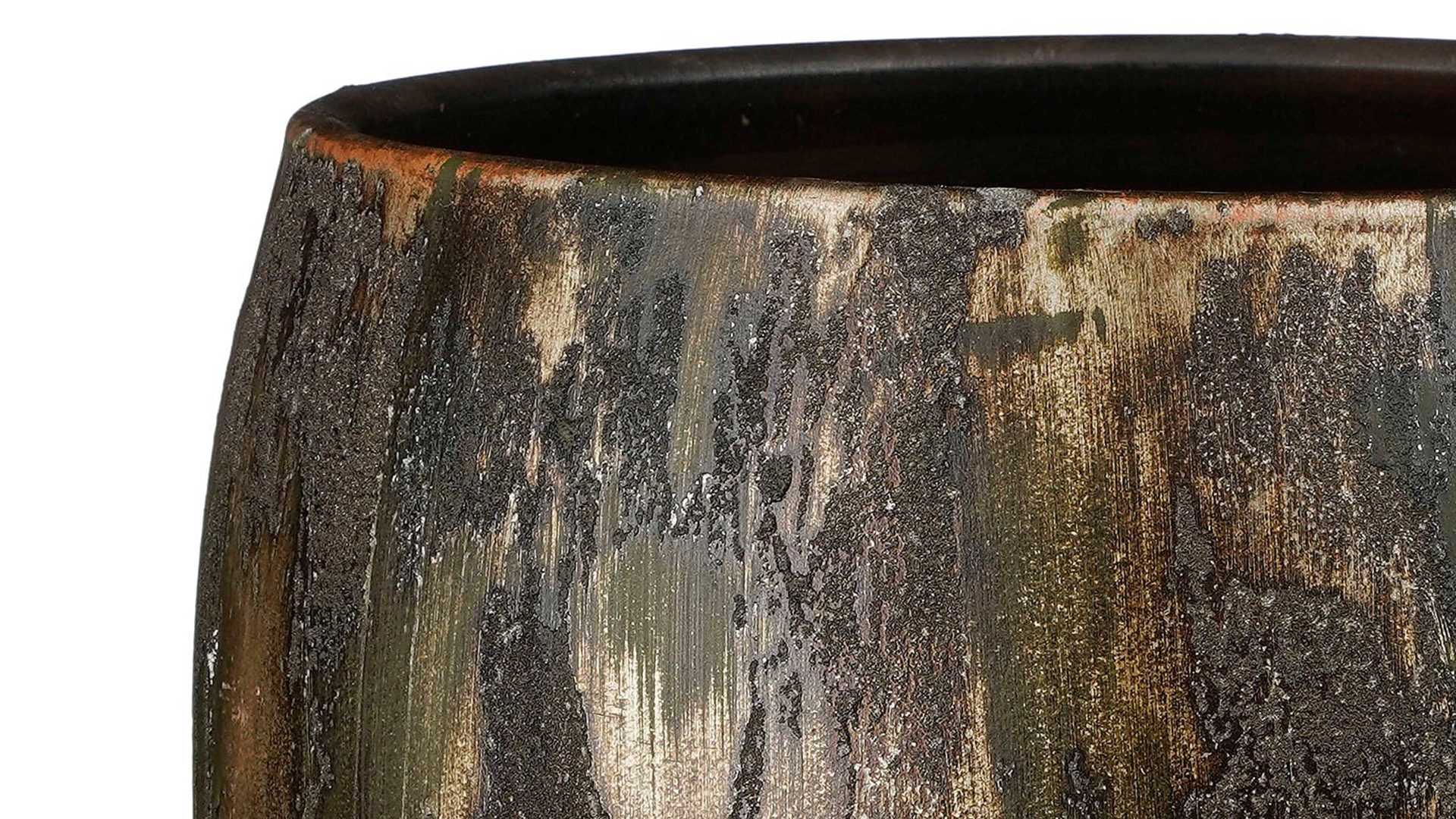 Blumentopf Edelman® aus Keramik in Dunkelgrün Blumentopf Roel dunkelgrünes Terracotta - Durchmesser ca. 24 cm