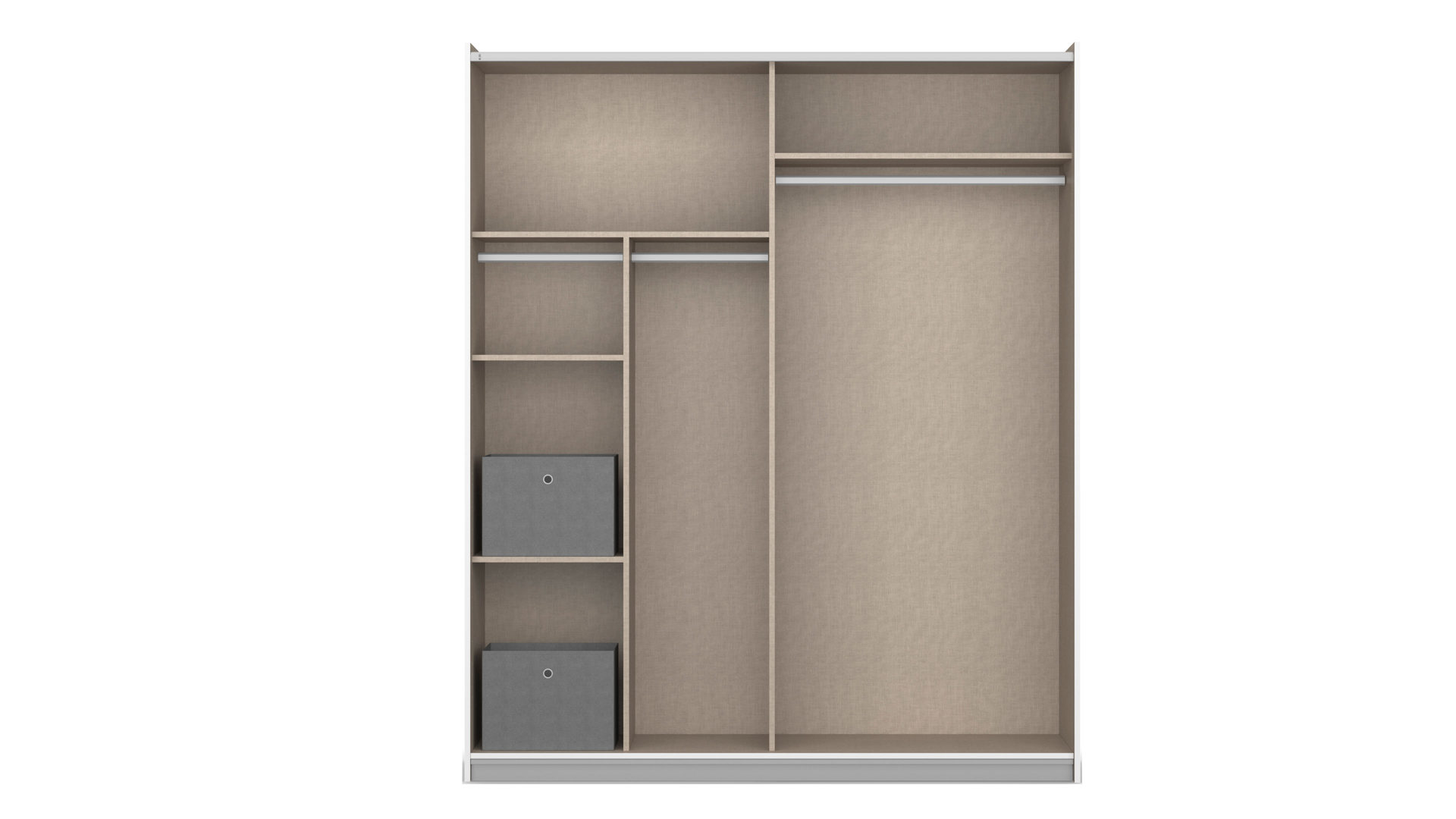 Kleiderschrank Rauch aus Holz in Weiß rauch BLUE Schwebetürenschrank Reflect Spiegel & Alpinweiß - Breite ca. 175 cm