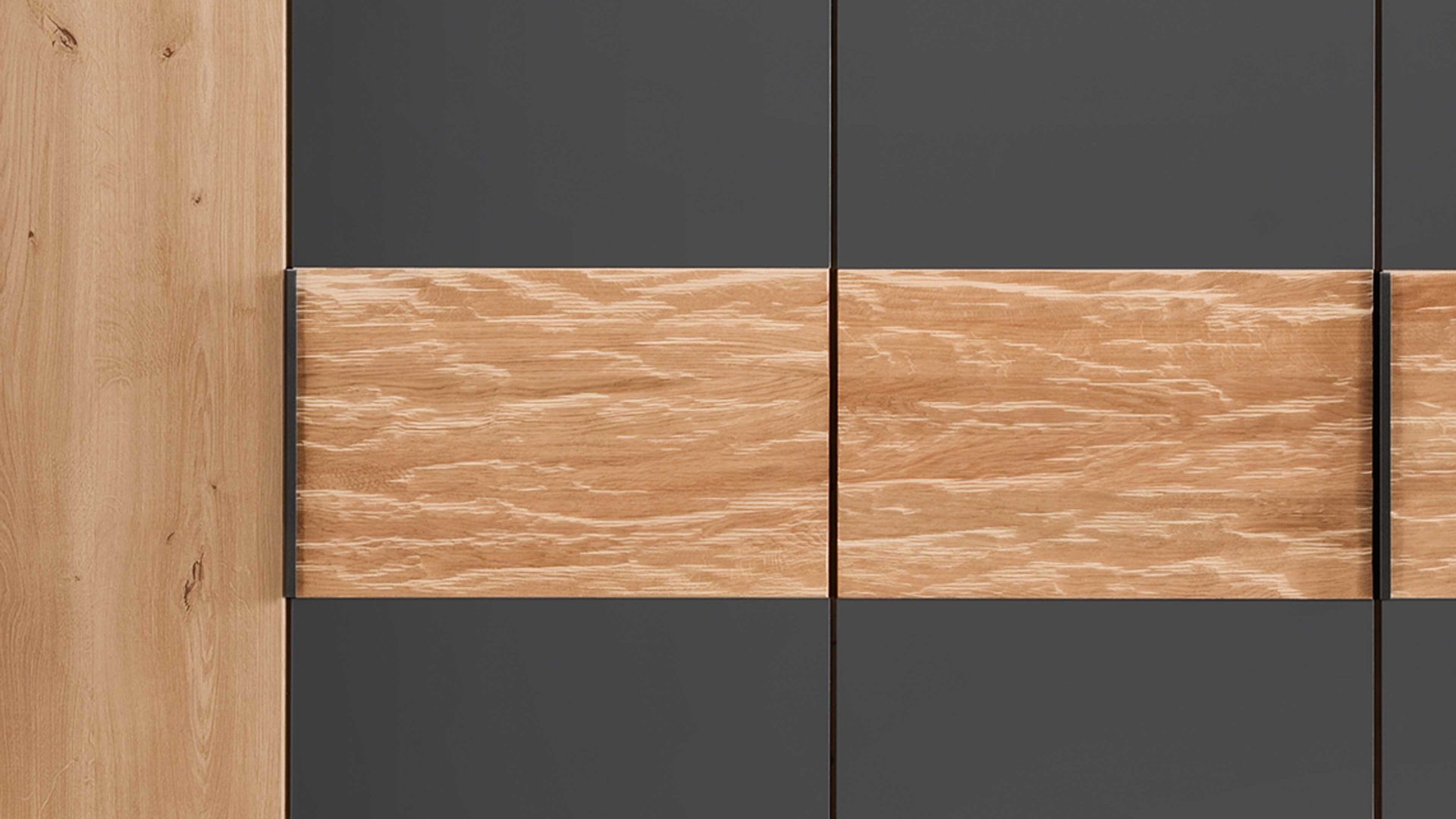 Kleiderschrank Wiemann | oeseder aus Holz in Holzfarben WIEMANN Schlafzimmerserie Cadiz - Kleiderschrank Bianco Eiche & Graphit - sechs Türen, Breite ca. 300 cm