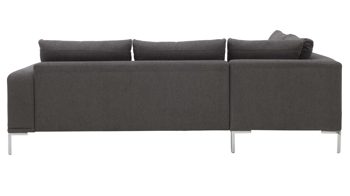 Ecksofa Interliving aus Stoff in Dunkelgrau Interliving Sofa Serie 4255 – Ecksofa grauer Bezug Comora 9853 & silberfarbene Metallfüße 4.26 - Stellfläche ca. 185 x 255 cm