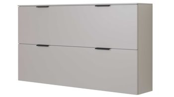 Schuhschrank Interliving aus Holz in Hellgrau Interliving Garderobe Serie 6012 - Hänge-Schuhschrank graubeiger Mattlack - zwei Klappen, Breite ca.  160 cm