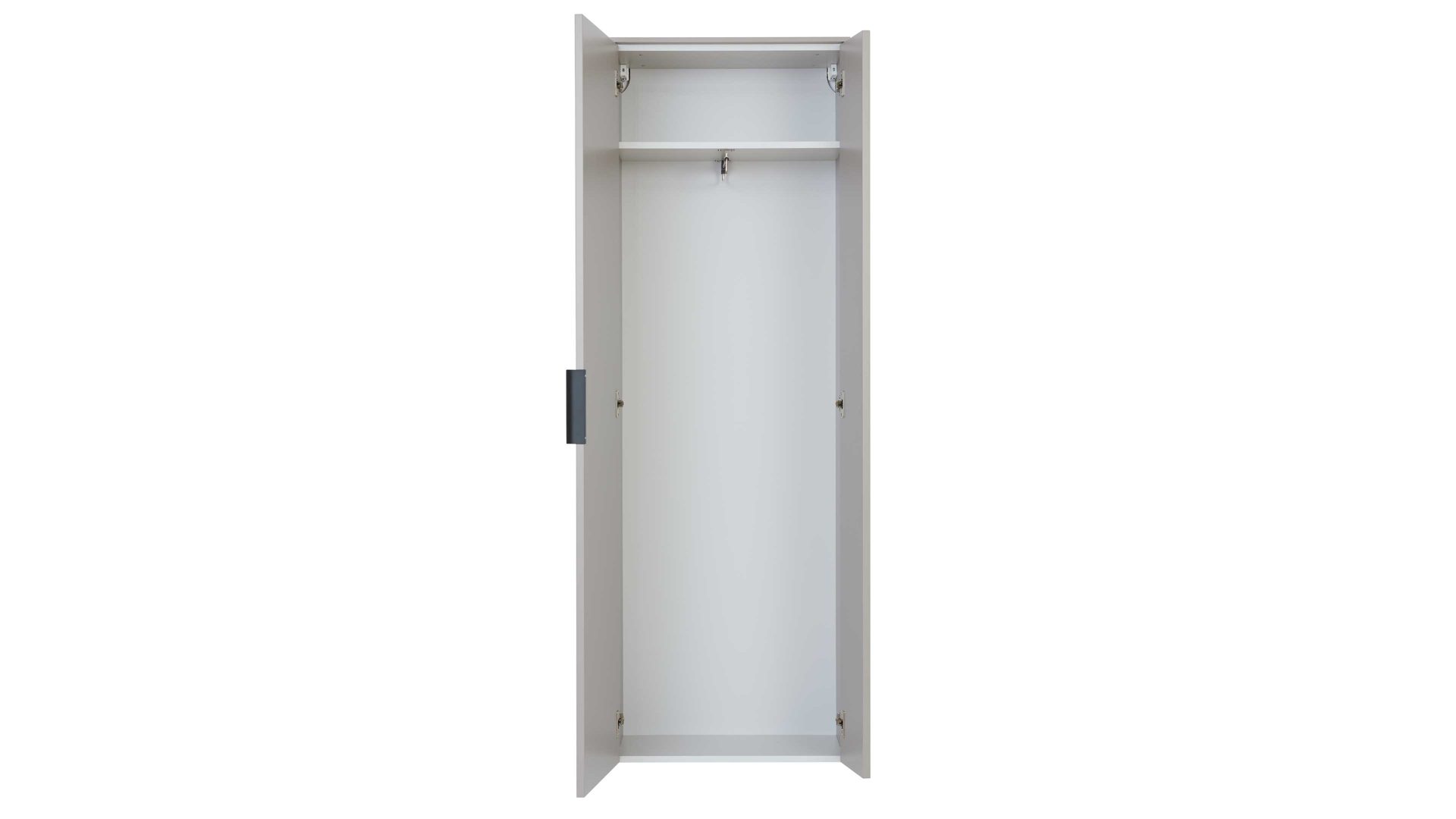 Garderobenschrank Interliving aus Holz in Hellgrau Interliving Garderobe Serie 6012 - Garderobenschrank INL-510 graubeiger Mattlack - zwei Türen, Höhe ca. 180 cm