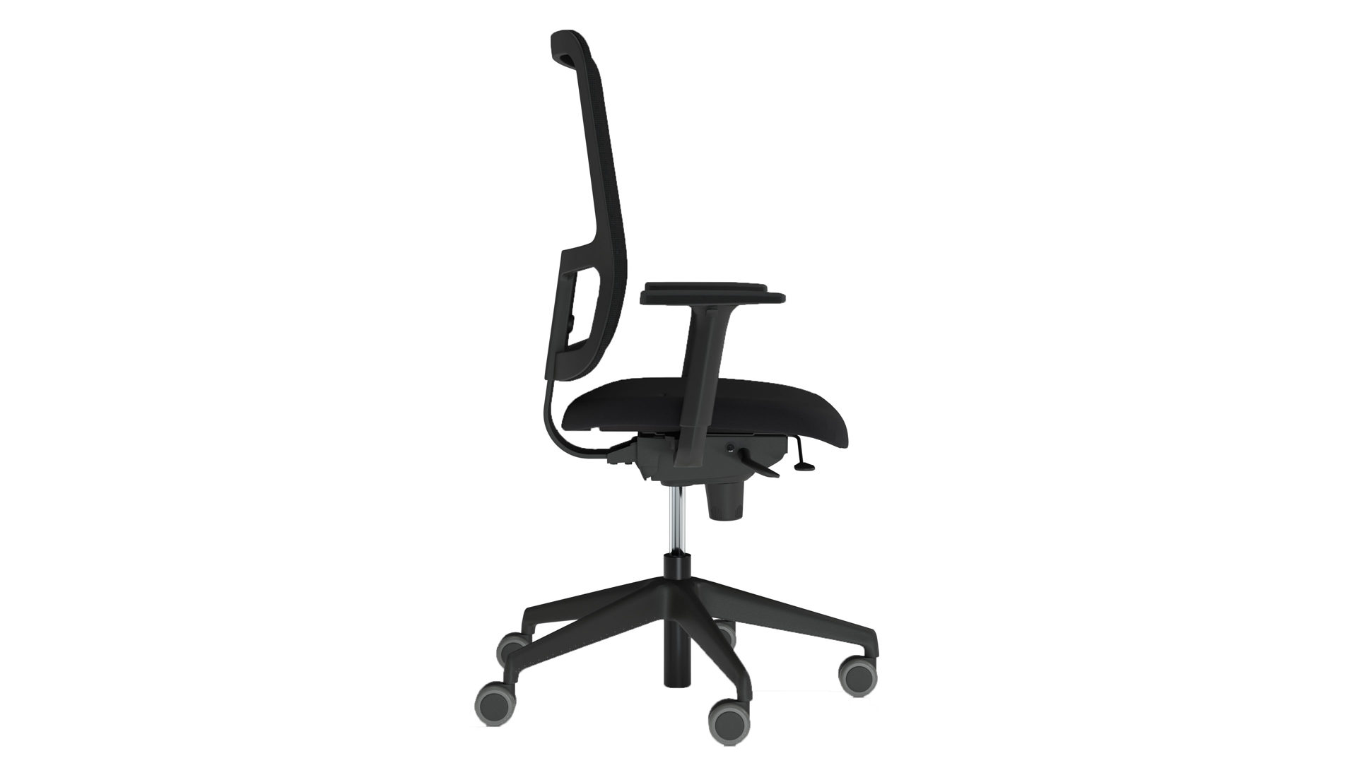Bürostuhl Nowystyl aus Stoff in Schwarz Bürostuhl Utila Swivel schwarzer Bezug Mesh MT60999, Sempre SM 01 & schwarzes Drehkreuz