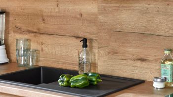 Einbauküche Nobilia® aus Holz in Holzfarben nobilia® Einbauküche Senso mit gorenje Elektrogeräten, z. B.  Kühlschrank Eiche Sierra & Schiefergrau - Länge ca. 390 cm