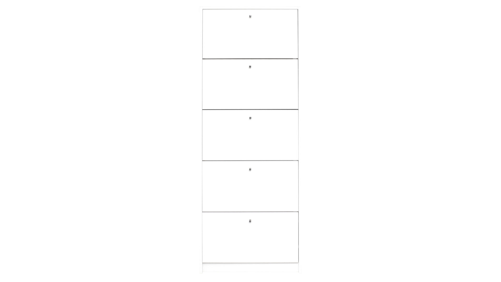 Schuhschrank Mäusbacher i.i. aus Holz in Weiß Schuhkipper Flap Weiß - fünf Klappen, ca. 60 x 168 cm