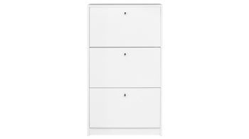 Schuhschrank Mäusbacher aus Holz in Weiß Schuhkipper Flap Weiß - drei Klappen, ca. 60 x 104 cm