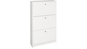 Schuhschrank Mäusbacher aus Holz in Weiß Schuhkipper Flap Weiß - drei Klappen, ca. 60 x 104 cm